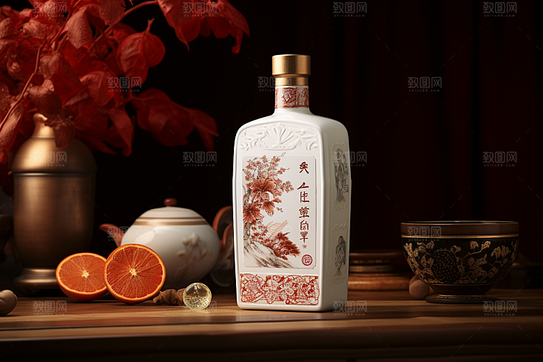 美酒品酒畅饮摄影图