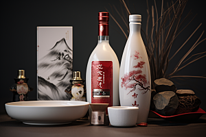 美酒畅饮酒瓶摄影图