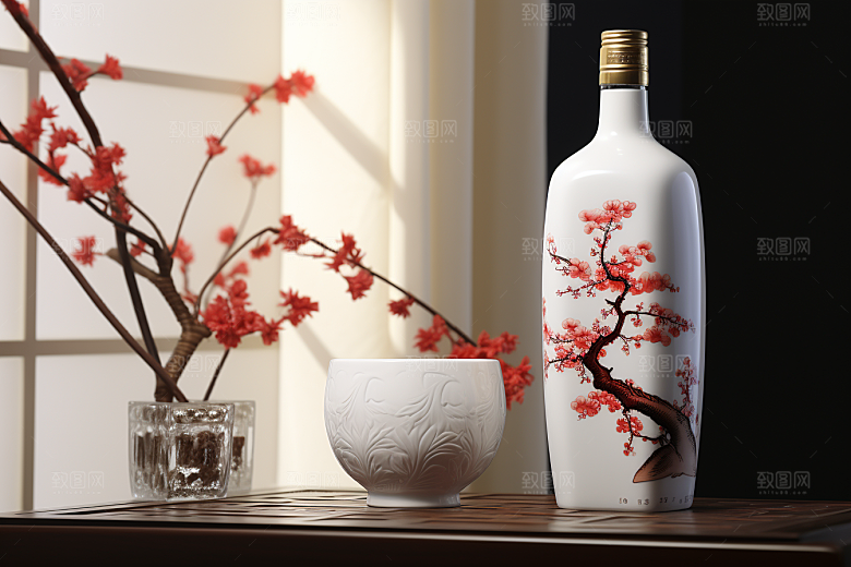 美酒酒器畅饮摄影图