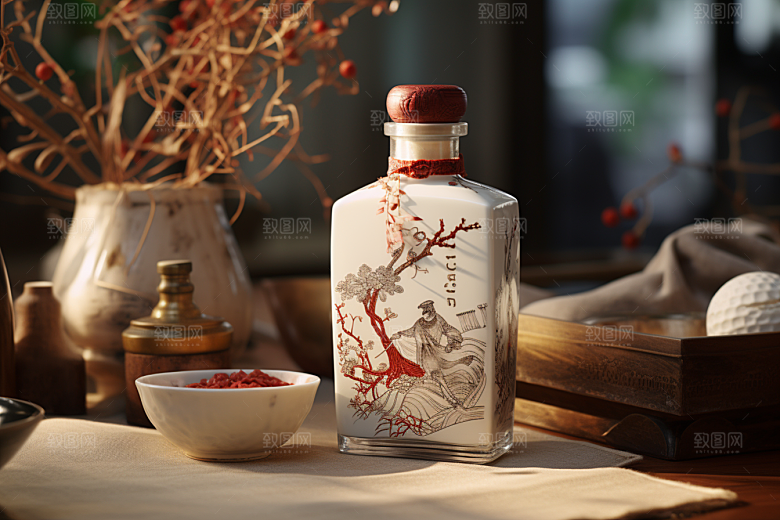 美酒饮品酒器摄影图