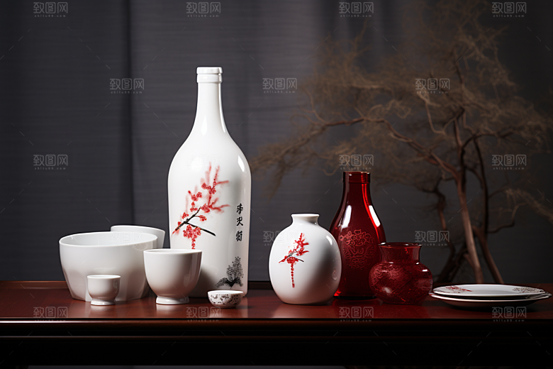 美酒精致酒杯摄影图