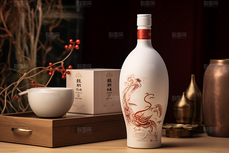 美酒畅饮酒瓶摄影图
