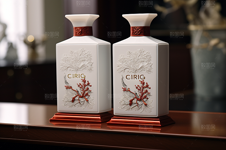 美酒酒瓶酒杯摄影图