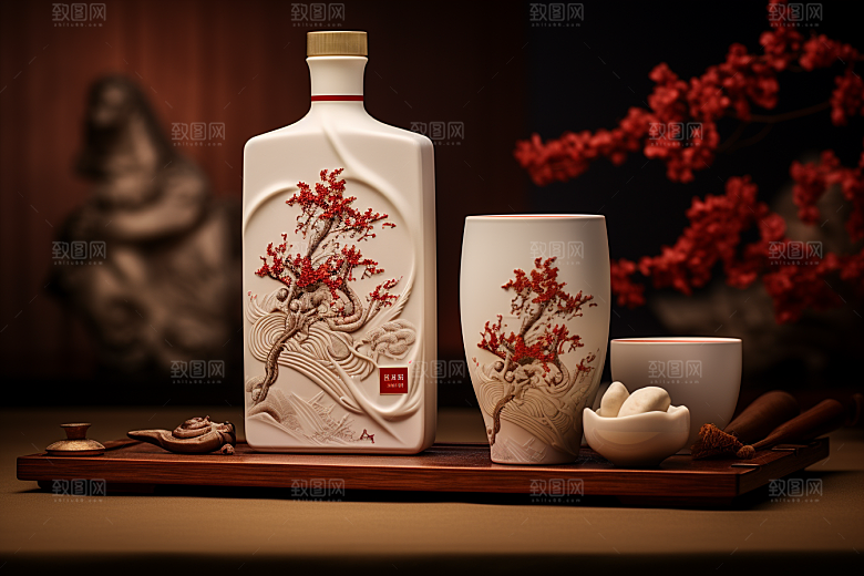 美酒酒瓶高清摄影图