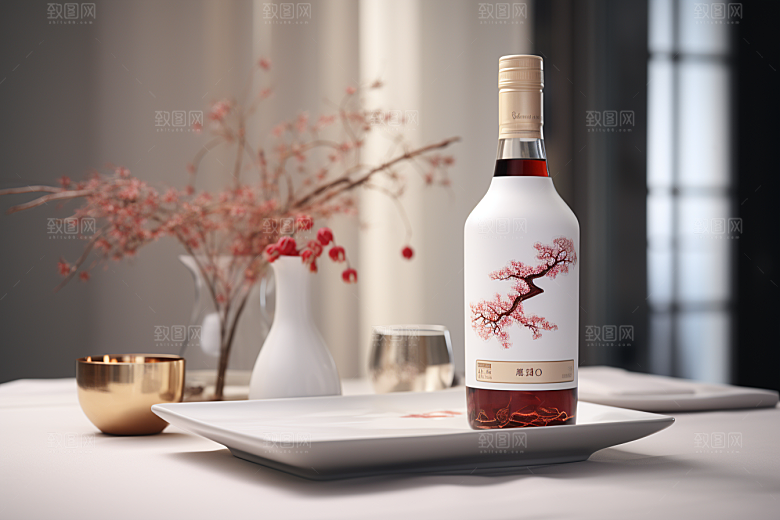 美酒酒杯饮品摄影图
