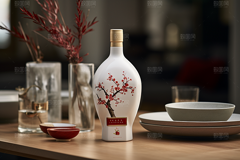 美酒品酒酒器摄影图