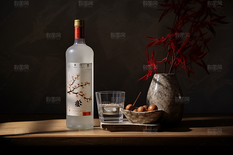 美酒精致饮品摄影图