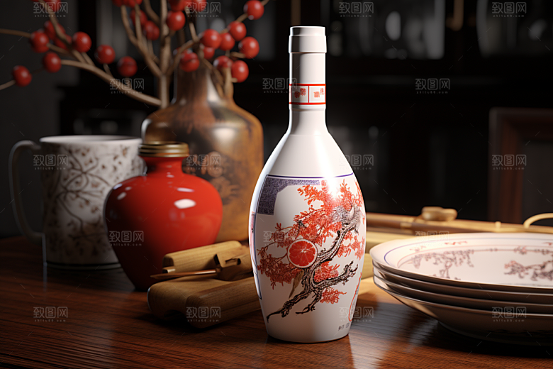 美酒酒器品酒摄影图