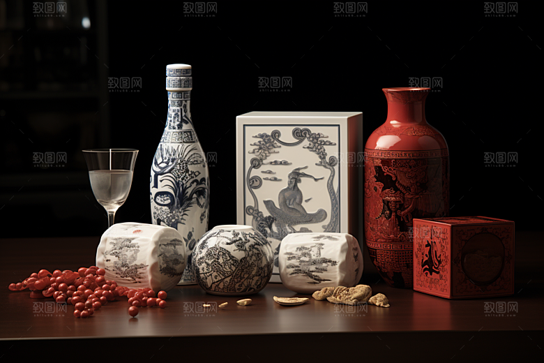 美酒品酒畅饮摄影图