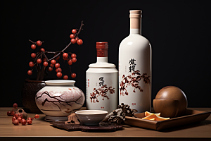 美酒酒瓶酒器摄影图