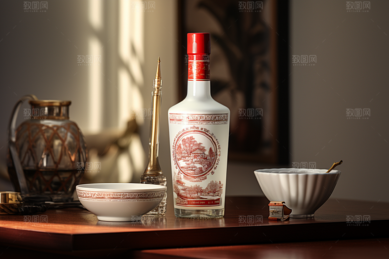 美酒酒杯酒器摄影图