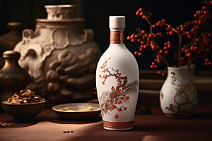 美酒酒瓶酒具摄影图