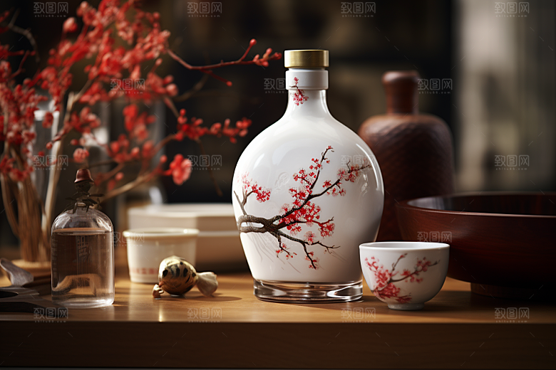 美酒畅饮酒杯摄影图