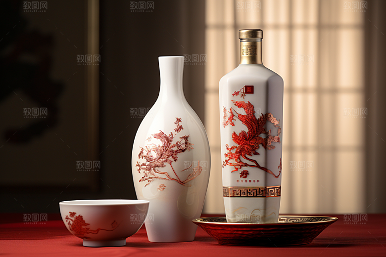 美酒品酒酒器摄影图