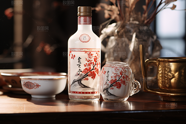 美酒饮品酒器摄影图