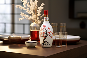 美酒酒杯酒具摄影图