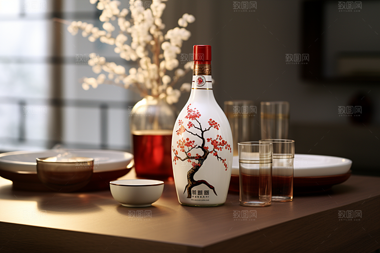 美酒酒杯酒具摄影图