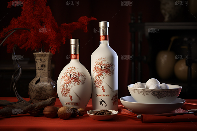美酒酒瓶酒器摄影图
