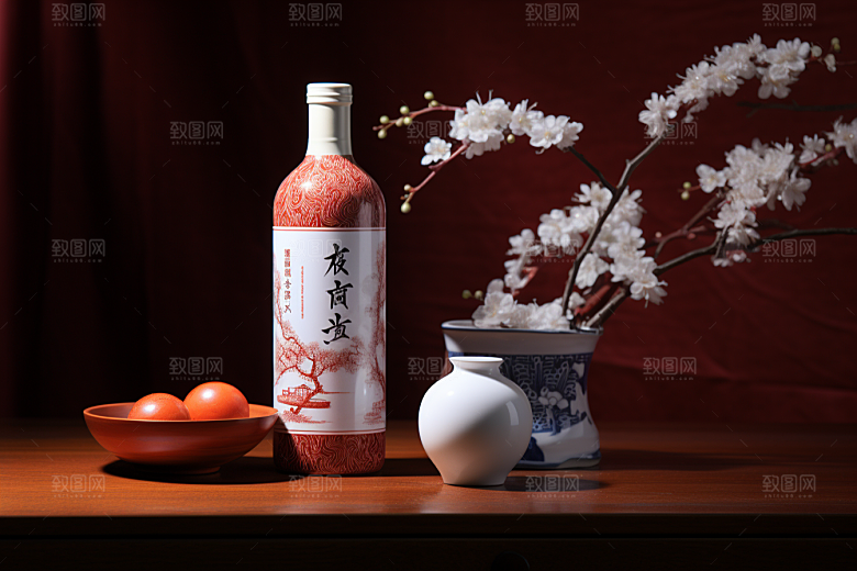 美酒酒具品酒摄影图