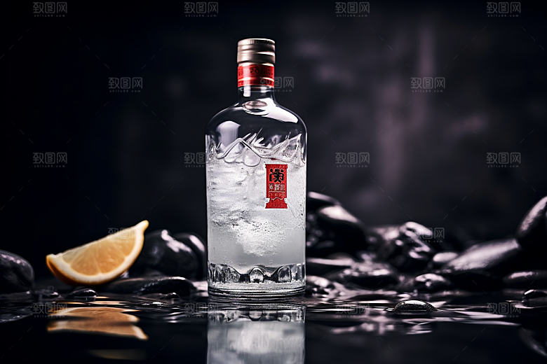 美酒酒瓶畅饮摄影图