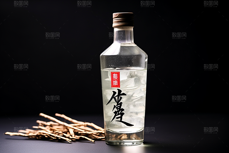 美酒酒瓶饮品摄影图