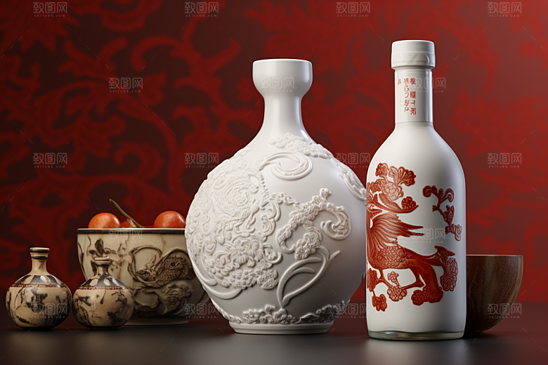 美酒精致饮品摄影图