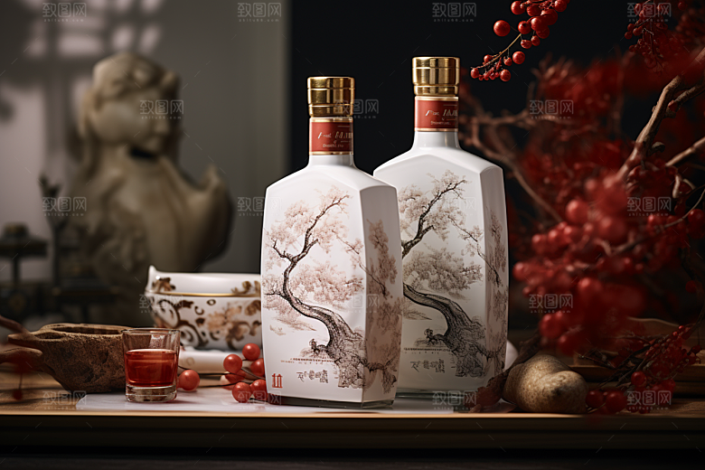 美酒酒杯饮品摄影图