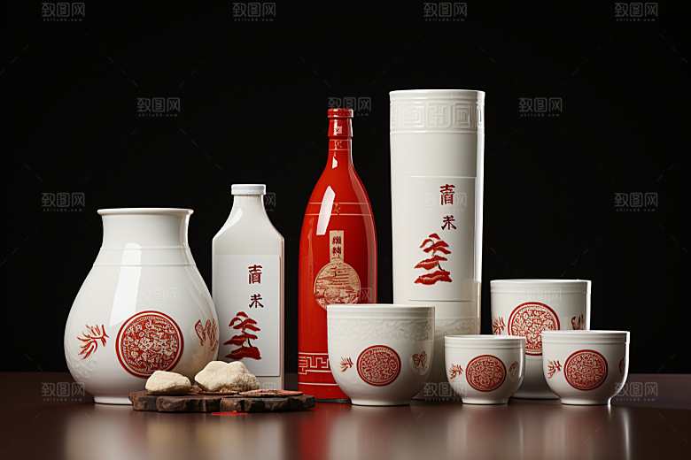 美酒饮品酒瓶摄影图