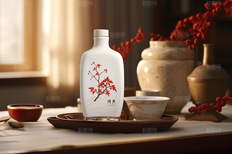 美酒酒具精致摄影图