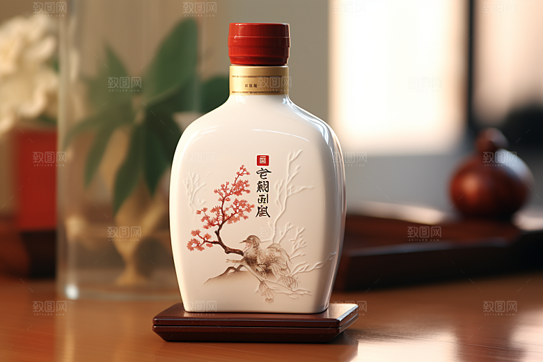 美酒酒具酒瓶摄影图