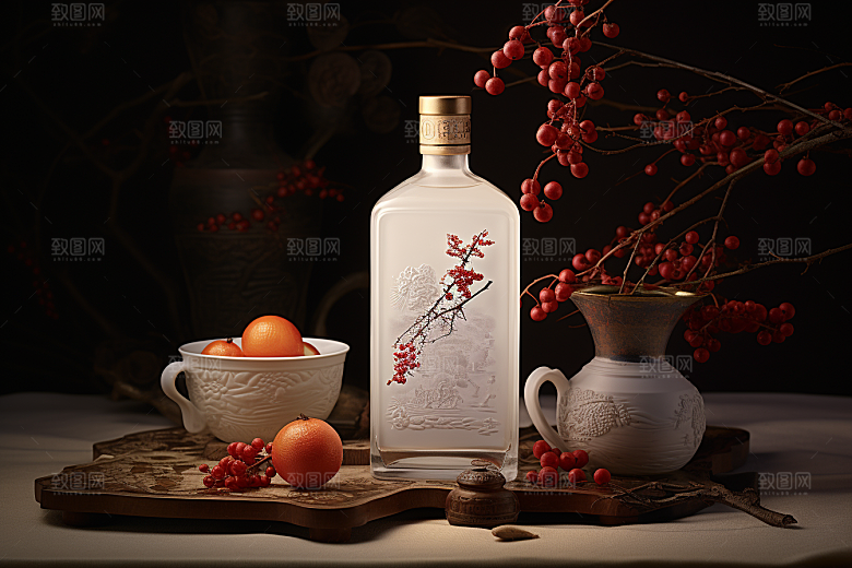 美酒酒杯畅饮摄影图