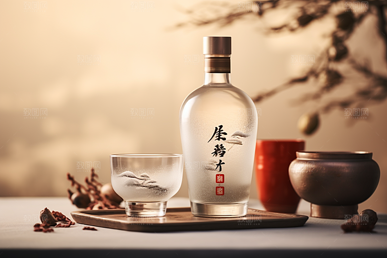 美酒酒器畅饮摄影图