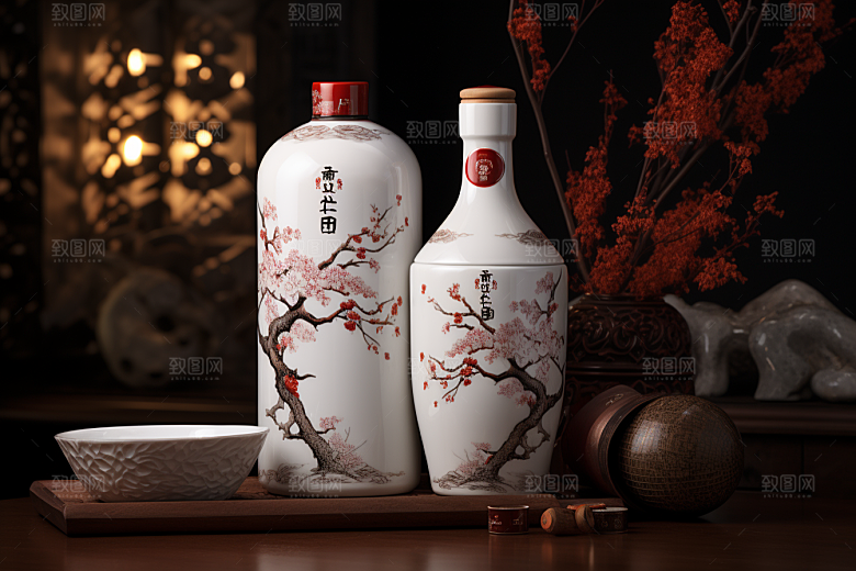美酒酒具酒杯摄影图