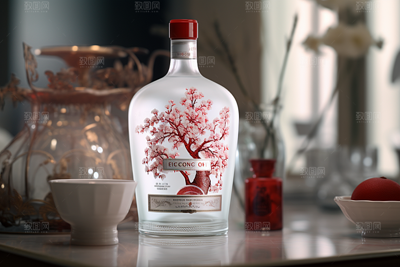 美酒酒瓶酒器摄影图