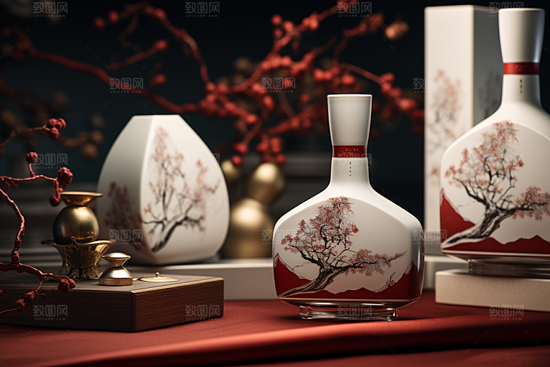 美酒畅饮精致摄影图