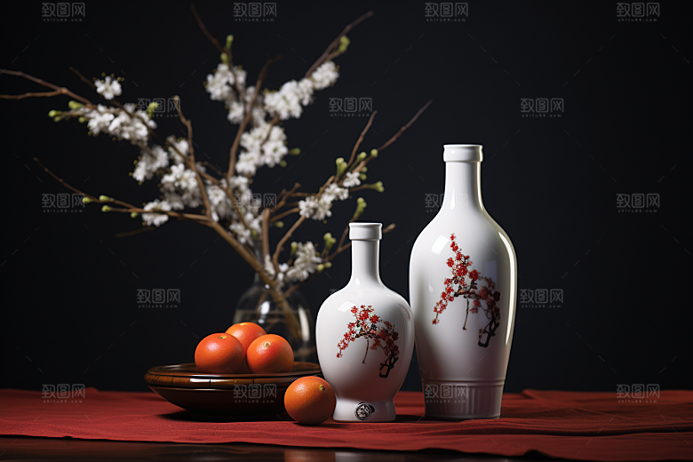 美酒酒瓶畅饮摄影图