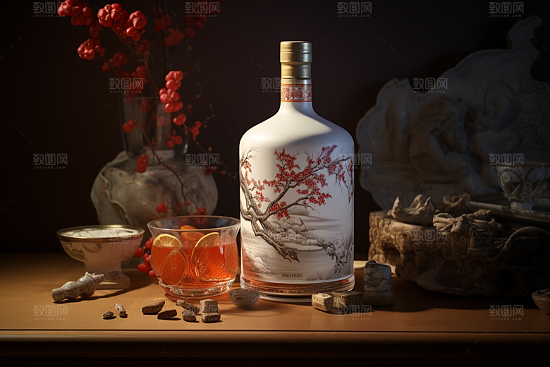 美酒高清酒瓶摄影图