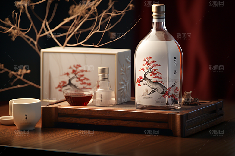 美酒畅饮酒具摄影图