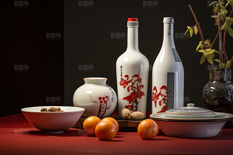美酒酒瓶高清摄影图