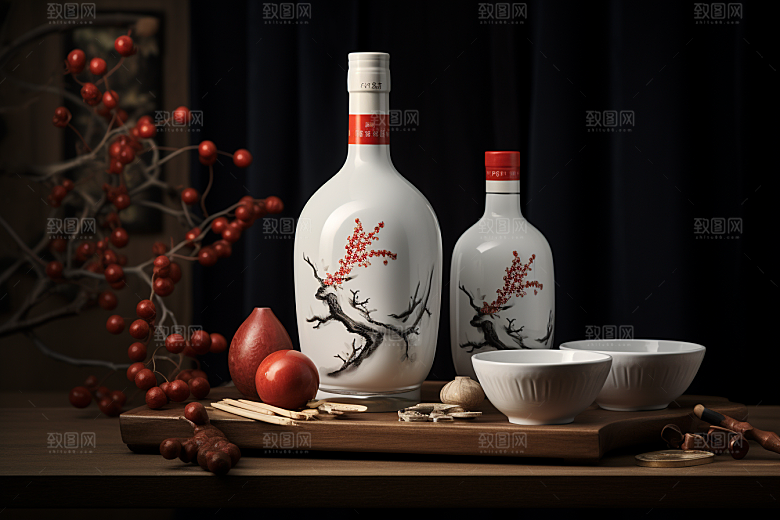 美酒酒杯酒器摄影图