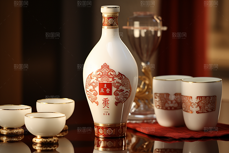美酒畅饮酒器摄影图