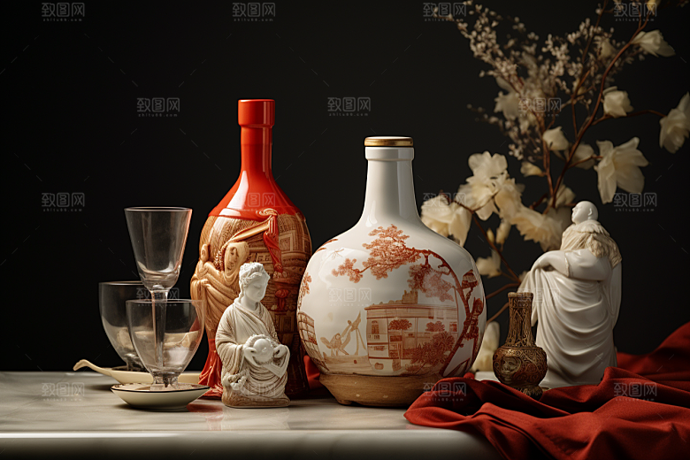 美酒酒器酒具摄影图