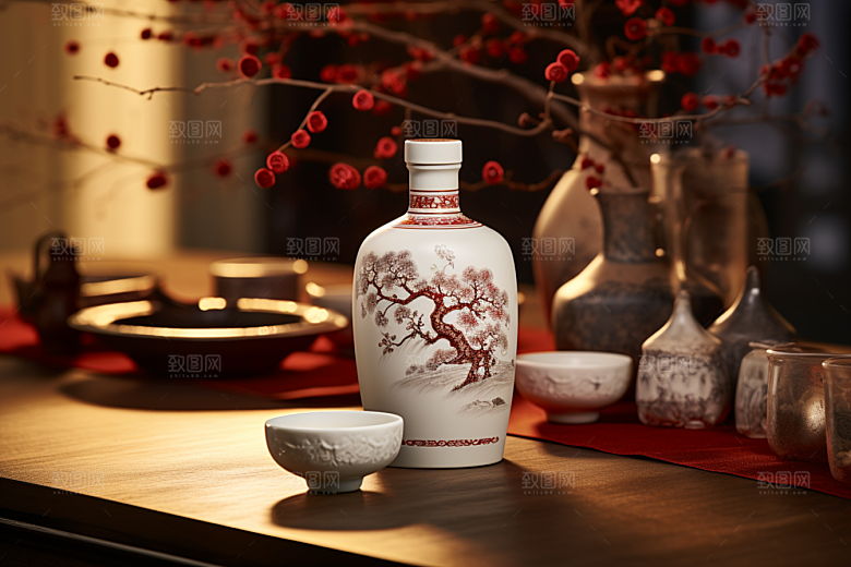美酒酒杯饮品摄影图