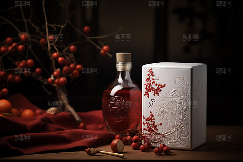 美酒酒杯精致摄影图