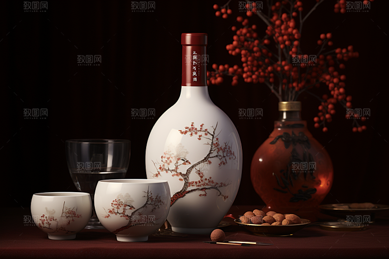 美酒畅饮精致摄影图