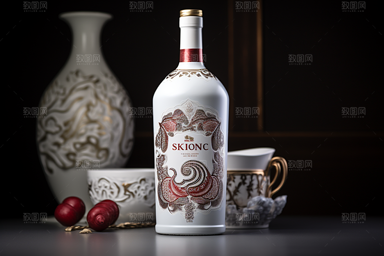 美酒酒瓶酒具摄影图