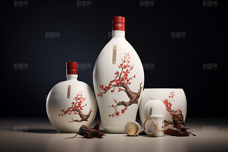 美酒酒器品酒摄影图