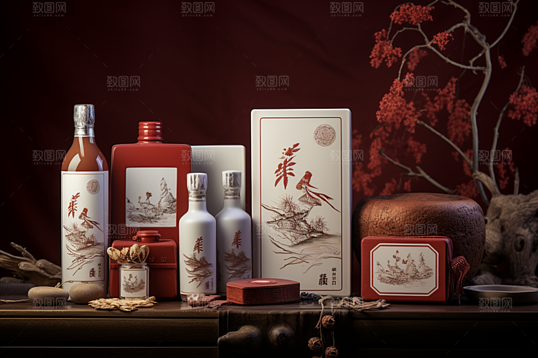 美酒酒瓶畅饮摄影图