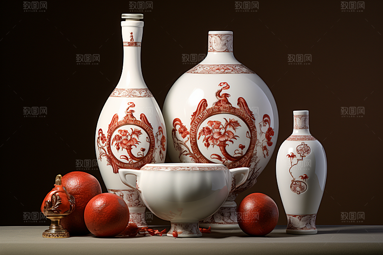 美酒酒具品酒摄影图