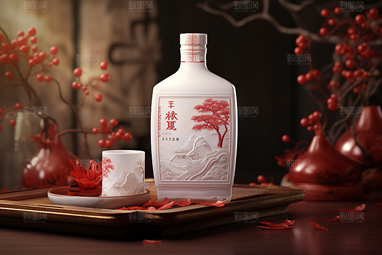 美酒酒瓶酒具摄影图